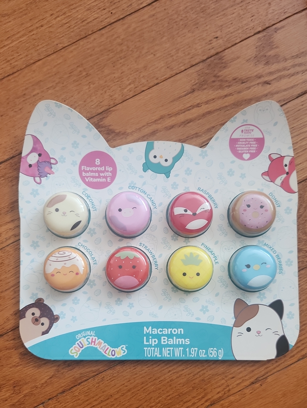 Squishmallows Macaron Lip Balms - Assorted Pastel Colors (8-Pack)